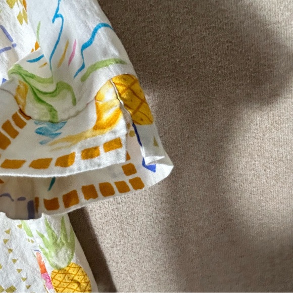 Calypso St Barth Tunic Womens XL Tropical Linen Blend Resort Beach Shirt Coverup - Picture 11 of 12